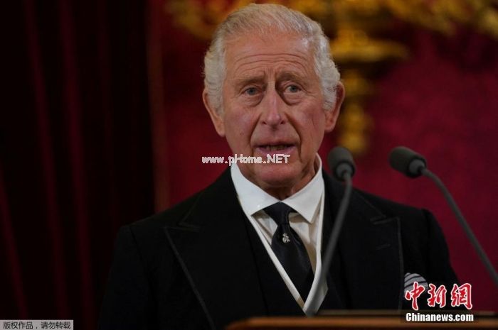 资料图:英国国王查尔斯三世发表讲话。 资料图:英国国王查尔斯三世发表讲话。